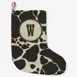 Holstein Cowhide Cow Hide Pattern Small Christmas Stocking
