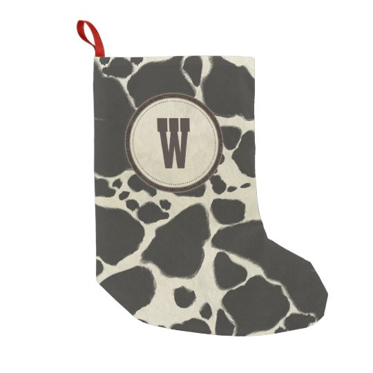 Holstein Cowhide Cow Hide Pattern Small Christmas Stocking