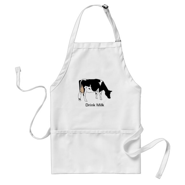 Holstein Dairy Cow, Line Drawing, Milk Standard Apron (Front)