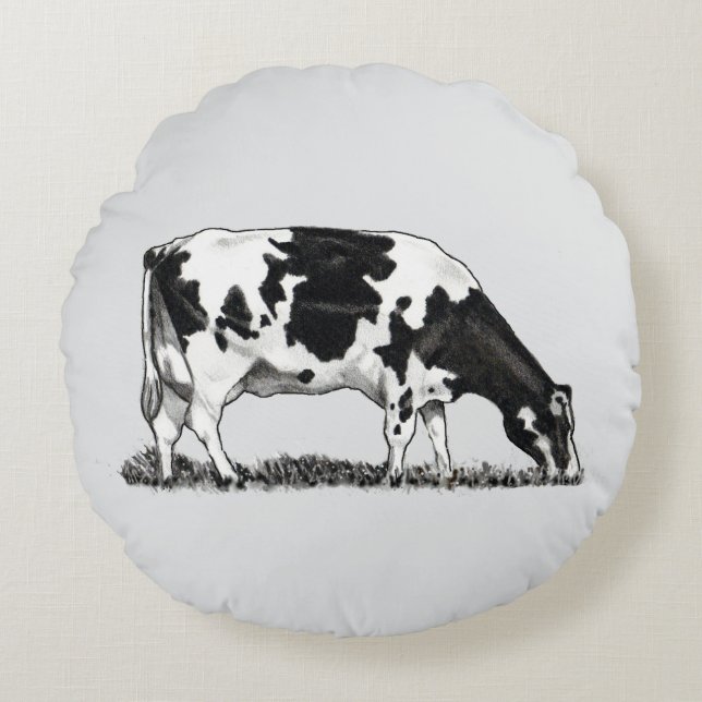 Holstein Dairy Cow Round Cushion (Front)