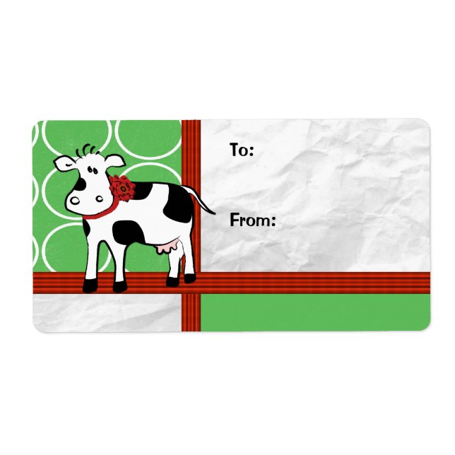 Holstein Holiday Cute Christmas Cow Cartoon (Front)