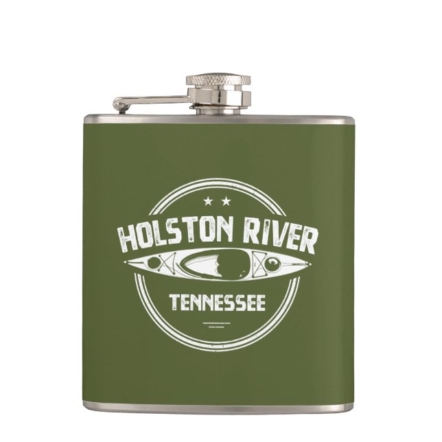 Holston River Tennessee Kayaking Hip Flask (Front)