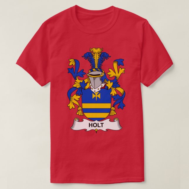 Holt Coat of Arms Family Crest 2  T-Shirt (Design Front)