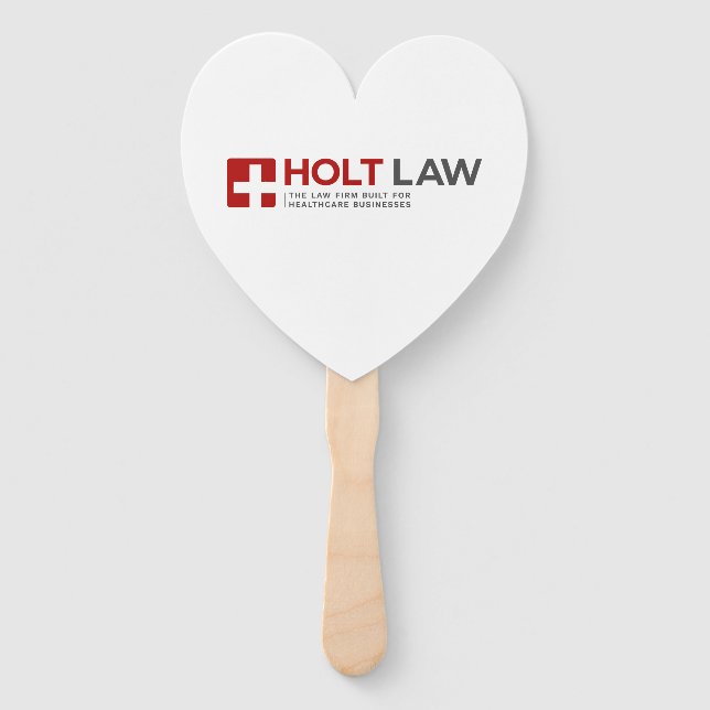 Holt Law Hand-Held Heart-Shaped Fan (Back)