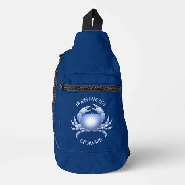 Holts Landing Blue Crab Sling Bag (Front)