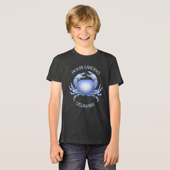 Holts Landing Blue Crab Tri-Blend Shirt (Front Full)