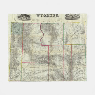 Holt's New Map, Wyoming Fleece Blanket