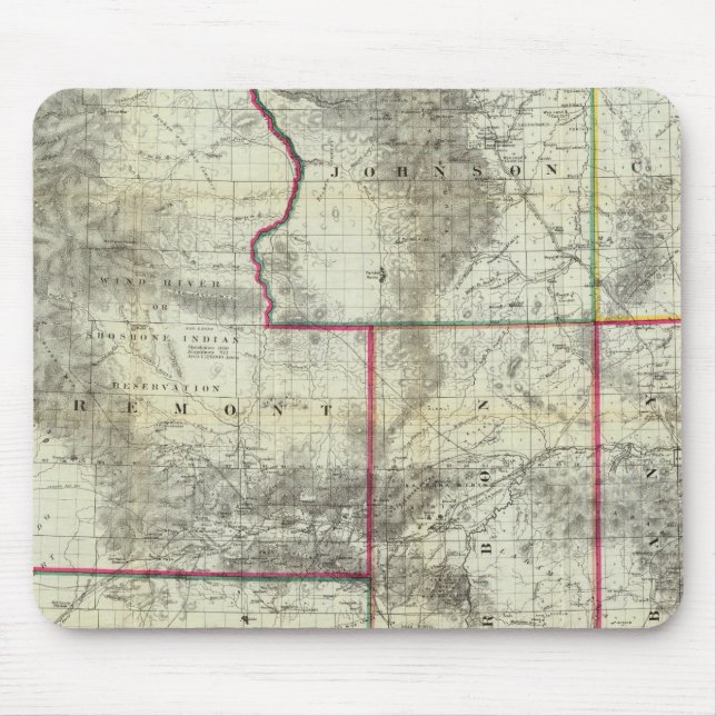 Holt's New Map, Wyoming Mouse Mat (Front)