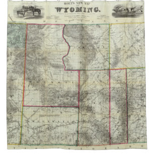 Holt's New Map, Wyoming Shower Curtain
