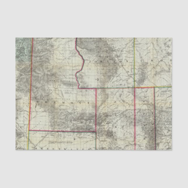 Holt's New Map, Wyoming Tissue Paper (Front)