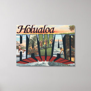 Holualoa, Hawaii - Large Letter Scenes Canvas Print