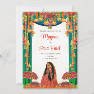 Holud invite as Mayoun invitations & Pithi Invites