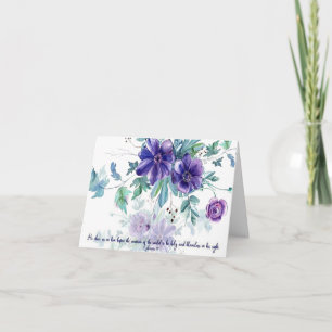 Holy and blameless, purple watercolor florar note  card