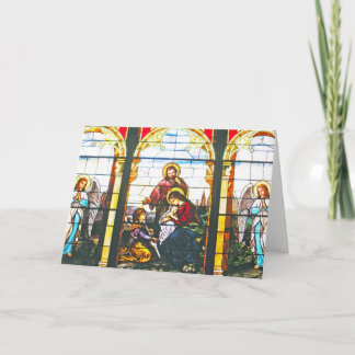 Holy Angels - Stained Glass Christmas Holiday Card