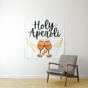 Holy Aperoli Witty Trendy Aperol Spritz Statement Tapestry