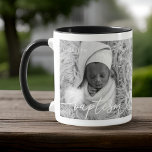 Holy Baptism Elegant Modern Chic Heart Baby Photo Mug<br><div class="desc">This simple and modern design is composed of serif typography and add a custom photo,  add baby's name and month and year of baptism</div>