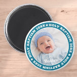 Holy Baptism Modern Custom Photo Magnet<br><div class="desc">This simple and modern design is composed of serif typography and add a custom photo.</div>