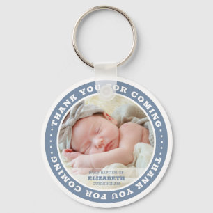 Holy Baptism Modern Simple Custom Photo Favour Key Ring
