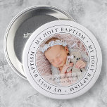 Holy Baptism Simple Frame Modern Custom Photo 7.5 Cm Round Badge<br><div class="desc">This simple and classic design is composed of serif typography and add a custom photo. "My Holy Baptism" circles the photo of your baby,  child,  etc</div>