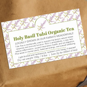 Holy Basil herbs business tea packaging Rectangular Sticker