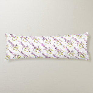 Holy Basil herbs hand painted watercolor art Body Cushion