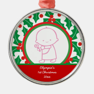 Holy Berry Baby’s 1st Christmas Custom Ornament