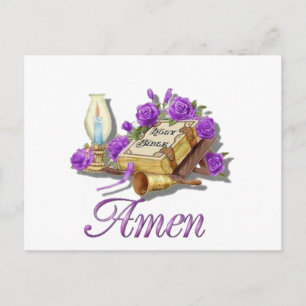 Holy Bible Amen Postcard