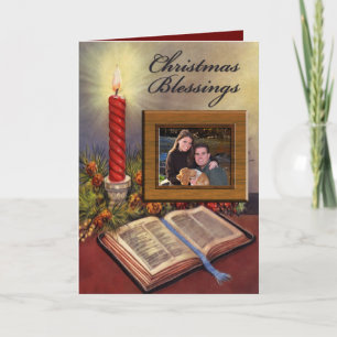Holy Bible Christian Photo Christmas Card w/Verse