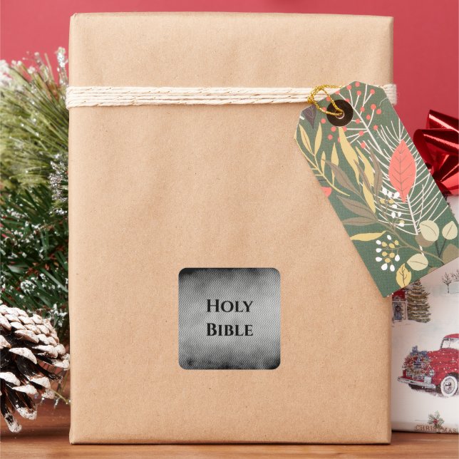 Holy Bible Christian Square Sticker (Holiday)
