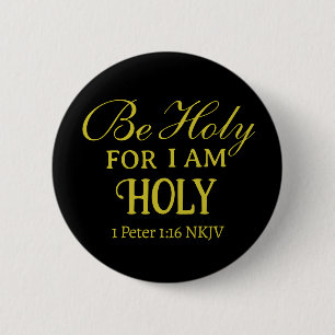 Holy Bible Verse Black and Gold Simple Christian 6 Cm Round Badge