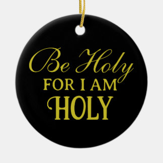 Holy Bible Verse Black and Gold Simple Christian Ceramic Tree Decoration