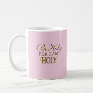 Holy Bible Verse Pink and Gold Simple Christian Coffee Mug