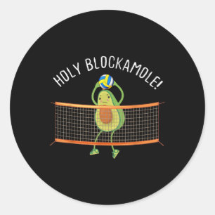 Holy Blockamole Volleyball Cute Fun  Classic Round Sticker