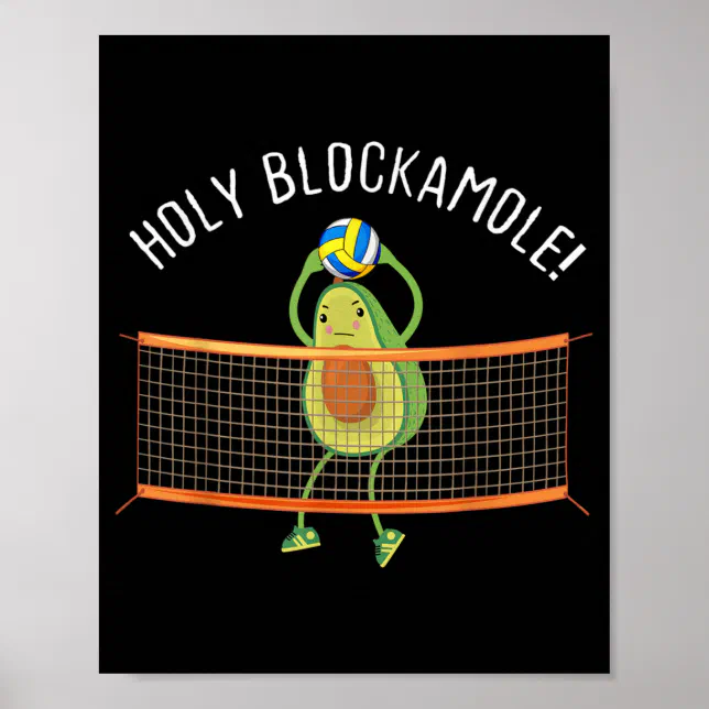Holy Blockamole Volleyball Cute Fun Poster | Zazzle