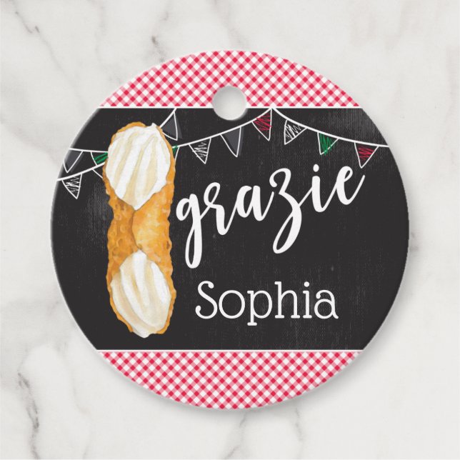 Holy Cannoli Birthday Circle Favour Tag (Front)