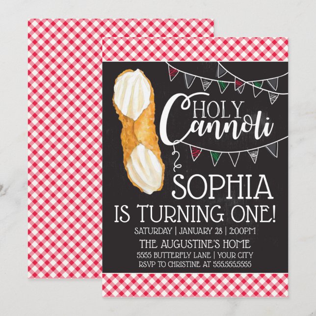 Holy Cannoli | Birthday Invitation (Front/Back)