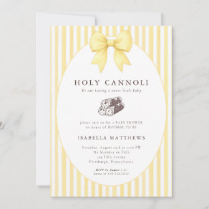Holy Cannoli Bow Baby Shower Invitation