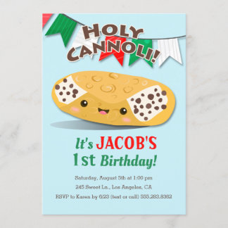 Holy Cannoli! Cute Boy's Birthday Party Invitation