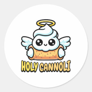 Holy Cannoli! Cute Cannoli Dessert Pun Classic Round Sticker