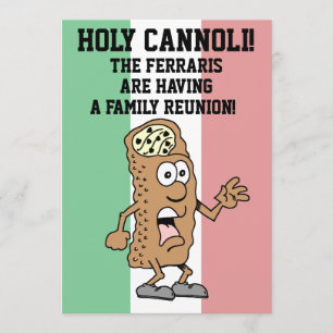 Holy Cannoli Flag of Italy Family Reunion Invitation