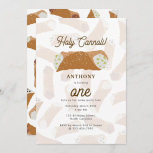 Holy Cannoli Funny Italian Birthday Party Invitation