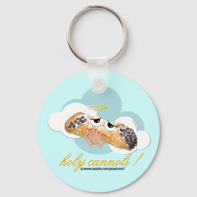 'holy cannoli !'  humourous parody keychain (Front)