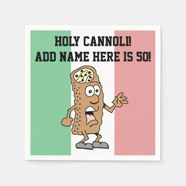 Holy Cannoli Someone Is 50 Funny Italian Napkin (Front)