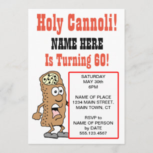 Holy Cannoli Turning 60 Party Invitation