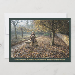 Holy Card Saint Aldegundis in Autumn