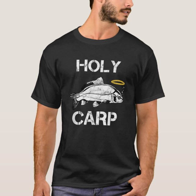 Holy Carp Funny Fishing T-Shirt (Front)