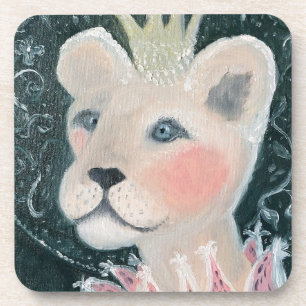 holy cat animal by ieva rudzite coaster