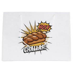 Holy Challah Funny Jewish Hanukkah Jew Large Gift Bag