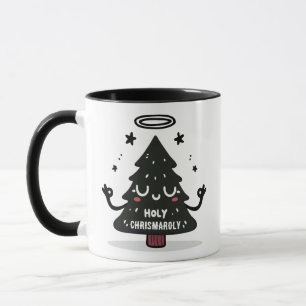 Holy Chrismaroly Mug Cute Floating Christmas Tree