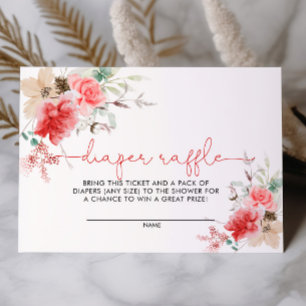 Holy Christmas Berry Baby Shower Diaper Raffle Enclosure Card